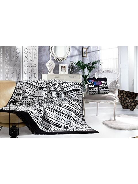 Aksu Silver Collection Çift Kişilik Pamuklu Battaniye 180x220 Erica - S000127364-37246