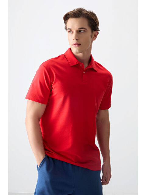 Air Jones Pamuklu Kalın Yumuşak Dokulu Polo Yaka Oversize Fit Basic Erkek Tişört- 88381 - S000160614-20045