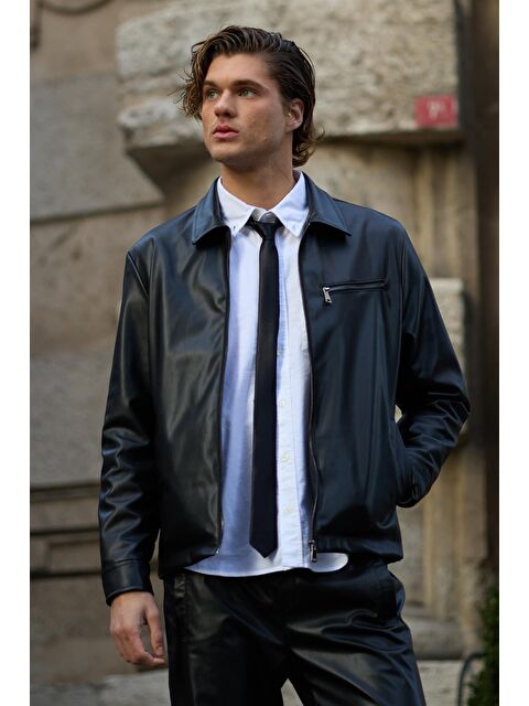 Danger Erkek Deri Mont Siyah Ceket - S000345550-19351