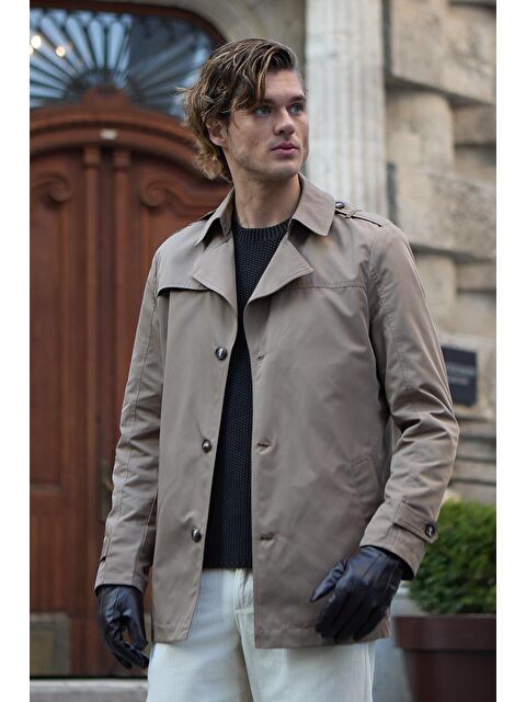 Danger Erkek Fit Kalıp Bej Trençkot - S000345552-19928