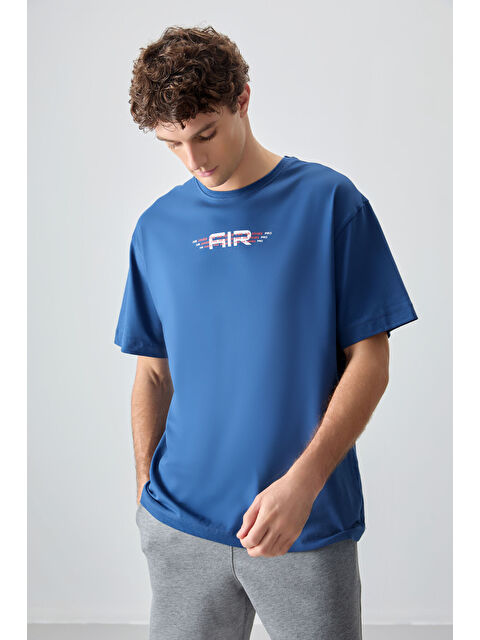 Air Jones %100 Pamuk Kalın Yumuşak Dokulu Oversize Fit Baskılı Erkek Tişört - S000149637-17234