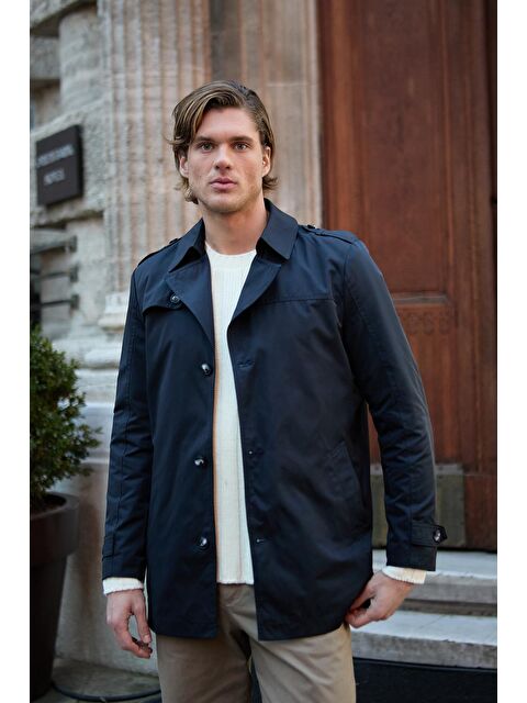 Danger Erkek Fit Kalıp Lacivert Trençkot - S000345552-21164