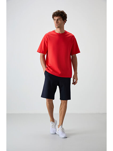 Air Jones Lacivert Pamuklu Kalın Yumuşak Dokulu  Fit Basic Şortlu Takım - 85249 - S000162148-37329