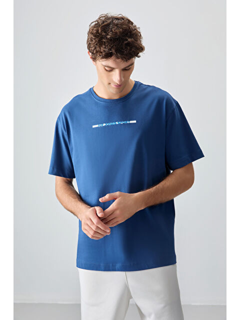 Air Jones %100 Pamuk Kalın Yumuşak Dokulu Oversize Fit Baskılı Erkek Tişört - S000149722-17234