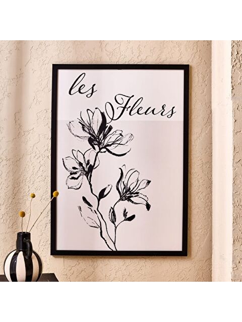 Evidea Deco French Cottage Les Fleurs Çerçeveli Tablo - Siyah - 50x70 cm - S000475937-19351