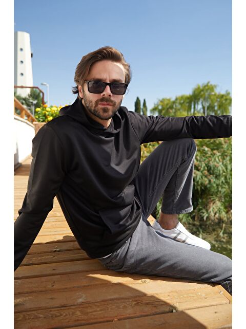 Fullamoda Kapüşonlu Kanguru Cepli Sweatshirt