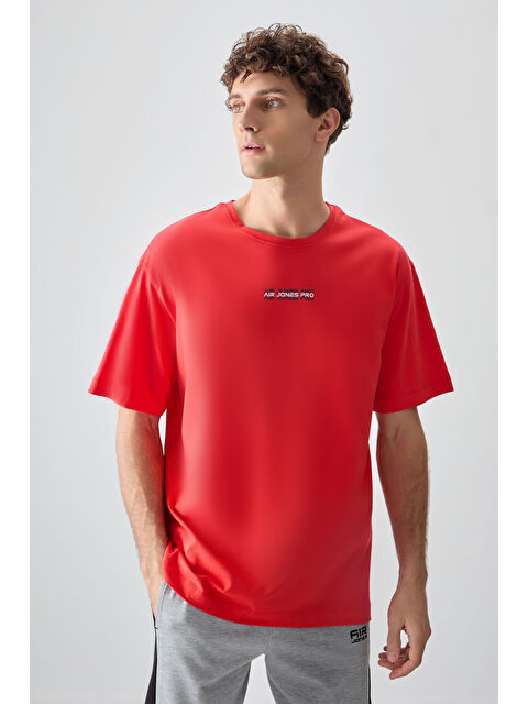Air Jones %100 Pamuk Kalın Yumuşak Dokulu Oversize Fit Baskılı Erkek Tişört - S000149627-20045