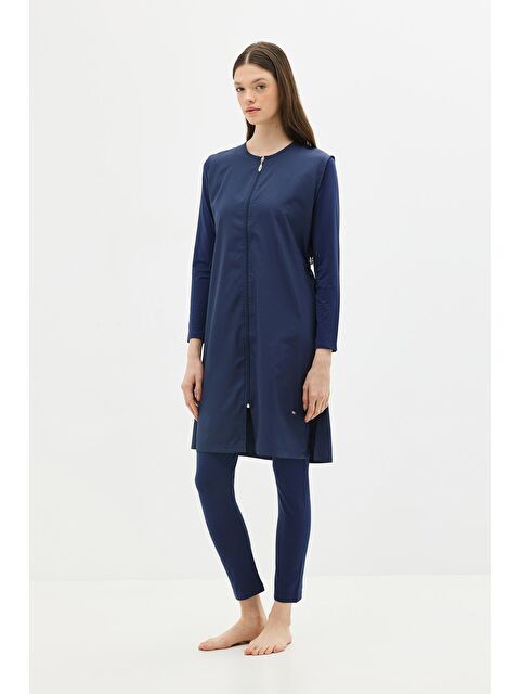 C&City Uzun Tam Kapalı Tesettür Mayo C13075 Koyu Lacivert - S000215965-29672