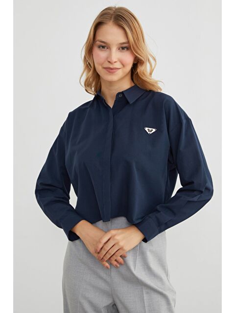 Fullamoda Kelebek Aksesuarlı Crop Gömlek - S000445599-21164