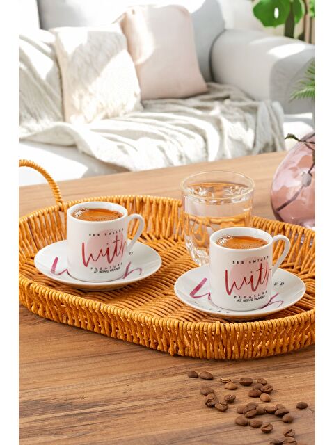 Porsima 10 Porselen 12 Parça Türk Kahve Fincan Takımı 90ml - S000374270-20063