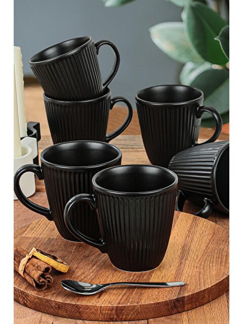 Keramika Mat Siyah Myra Kupa 10 Cm 6 Adet - S000027273-19351