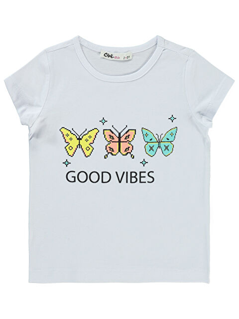 Civil Girls Kız Çocuk Tişört 2-5 Yaş Beyaz - S000382421-20063