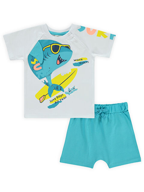 Civil Baby Erkek Bebek Şortlu Takım 6-18 Ay Beyaz