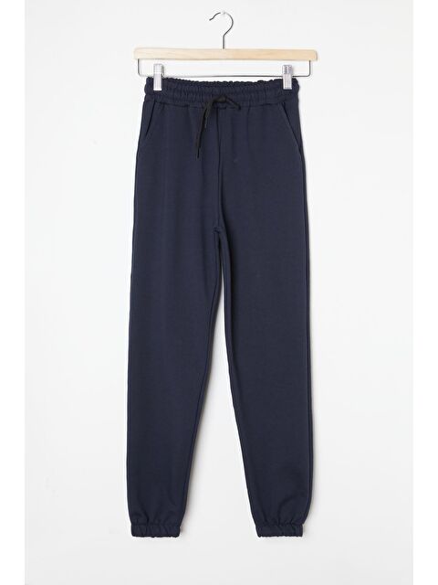 Cansın Mini Lacivert Bel ve Paça Lastikli Basic Kız Çocuk Okul Eşofman Altı 16249 - S000039868-21164