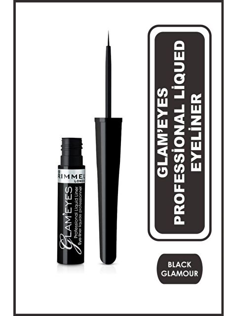 Rimmel London Siyah Eyeliner - Glam'Eyes Professional Liquid Eyeliner Black Glamour 3607344174083 - S000333226-19351