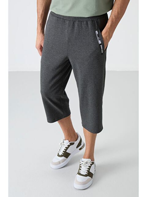 Tommylife Antrasit Melanj Ön Cep Detaylı Standart Kalıp Klasik Paça Erkek Kapri - 83092 - S000145677-29666