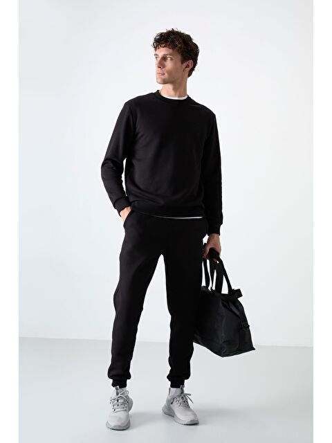 Air Jones Andy Siyah Rahat Kalıp Şardonlu Jogger Erkek Eşofman Takım - 85190 - S000080417-19351