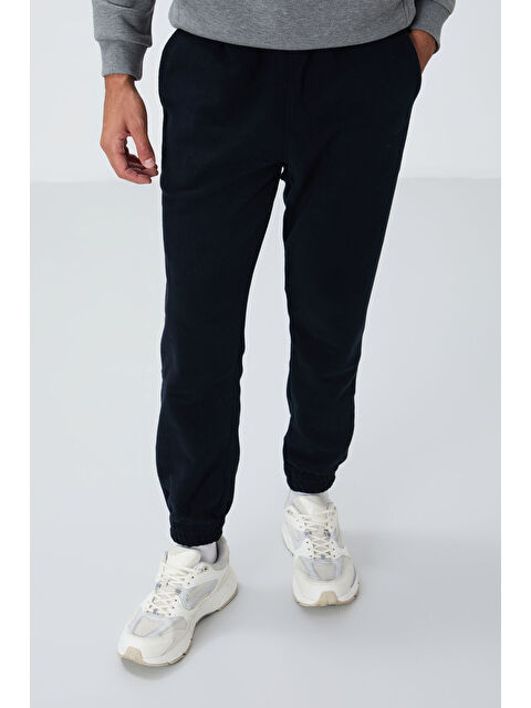 Tommylife Lacivert Gizli Fermuarlı Rahat Form Lastik Paça Polar  Eşofman Alt - 84866 - S000084612-21164