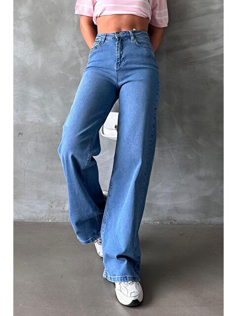 Madmext Mavi Straight Wide Kadın Jean Mg2000 - S000141997-17234