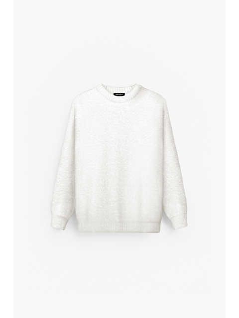 Abluka Online Erkek Oversize Dokulu Kazak Ekru - S000118419-19965