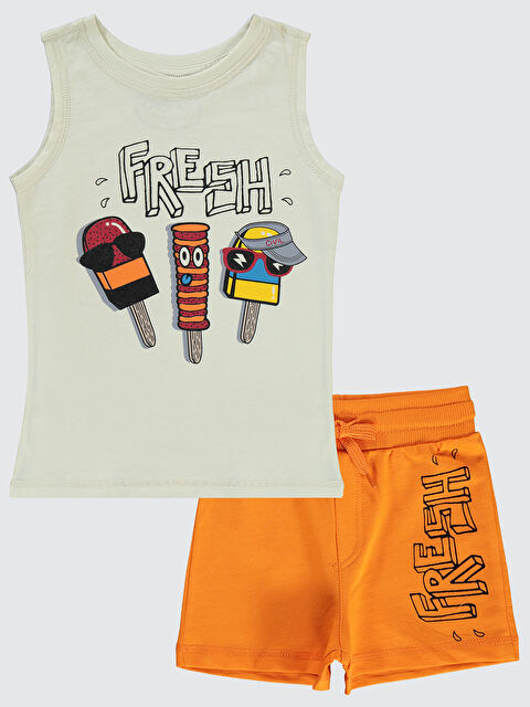 Civil Boys Erkek Çocuk Şortlu Takım 2-5 Yaş Fil Dişi