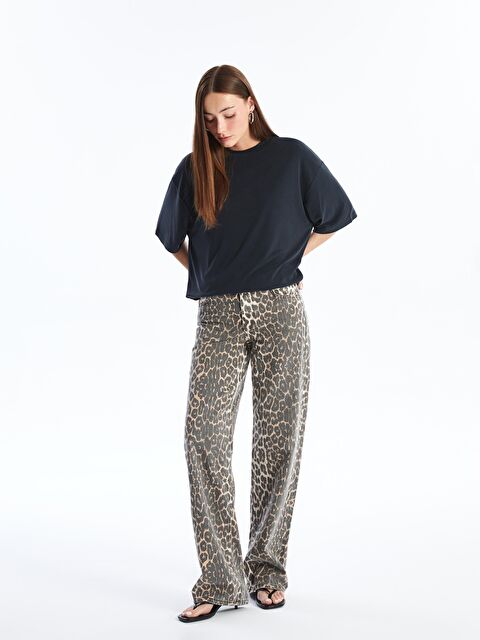 Dexia Rho - Leopar Desenli Denim Pantolon - S000223062-19413