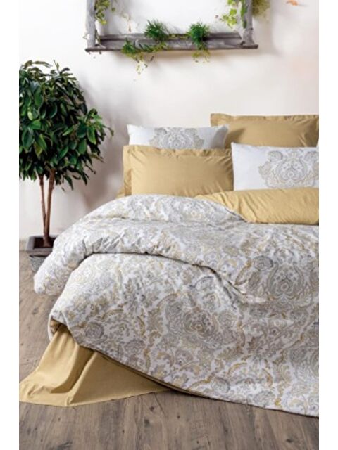 Varol Pamuk Box Bohem Serisi Çift Kişilik Nevresim Takımı Najva Hardal