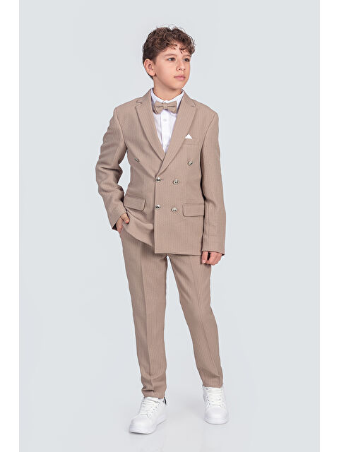 Pina Kids Erkek Çocuk Ceket Gömlek Pantolon Papyonlu Takım Elbise TE.1001Y - S000347182-26429
