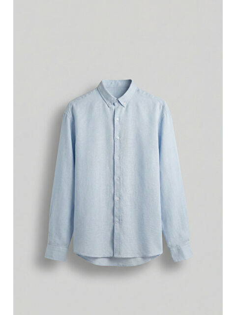 Abluka Online Erkek Oversize Basic Rahat Gömlek Açık Mavi - S000240385-17437