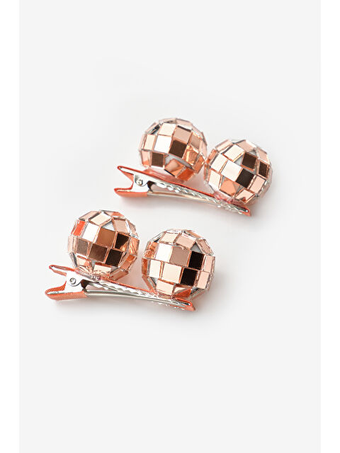 Le Mabelle Rose Disko Topu Figürlü Kız Çocuk 2'li Toka Set - S000390318-20028