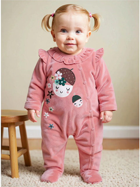 Boboli Kız Bebek Çiçek Meyve Baskılı Tulum - S000480761-20024