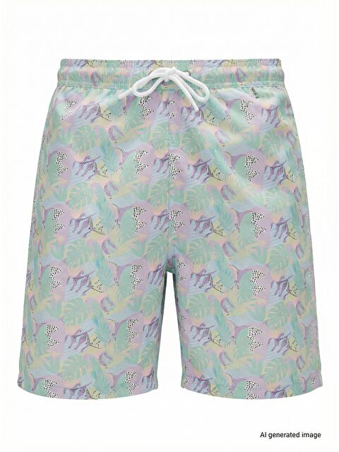 Bad Bear Monstera Erkek Mavi Mayoşort