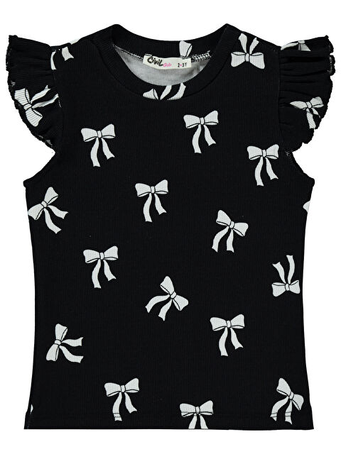 Civil Girls Kız Çocuk Tişört 2-5 Yaş Siyah