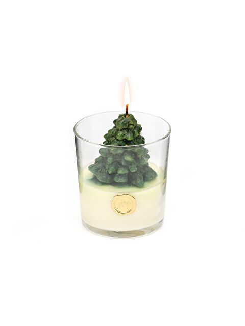 Missi Yılbaşı Cam İçi Spice Orange Kokulu Yeşil Çam Ağacı Dekorlu Vegan Mum - S000076286-19965