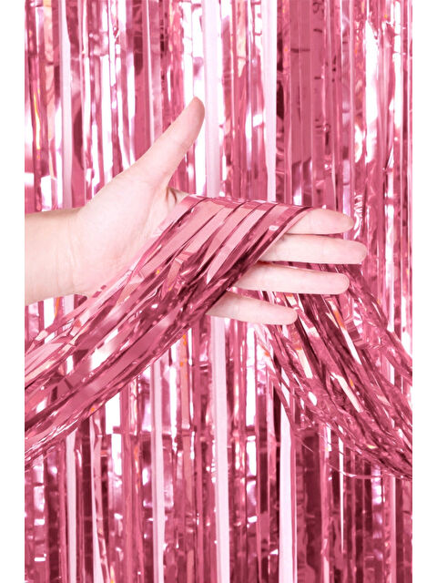 Le Mabelle Pembe Parlak Saçak Perde Parti Süsü - S000412805-20024