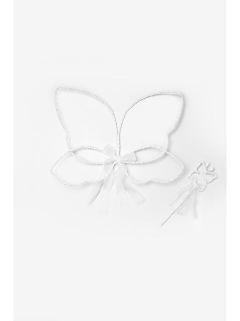 Le Mabelle Beyaz Pullu 2'li Kelebek Kanat Asa Set - S000383960-20063