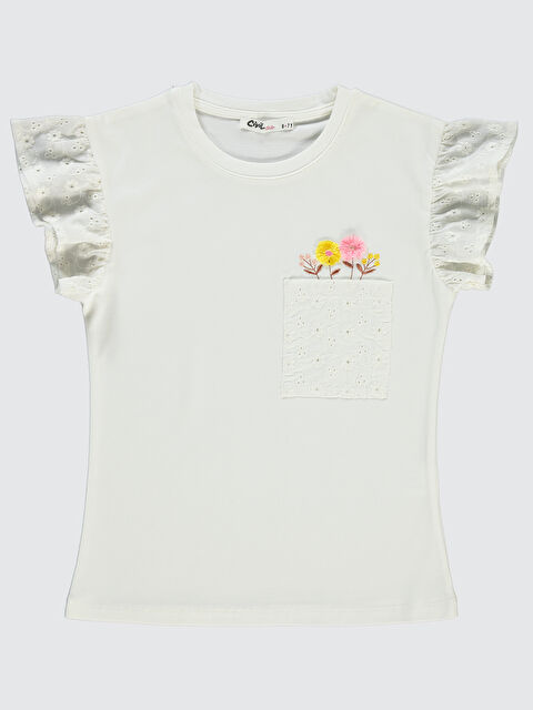 Civil Girls Kız Çocuk Tişört 6-9 Yaş Ekru