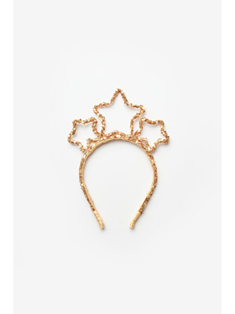 Le Mabelle Altın Pullu Yıldızlı Kız Çocuk Taç - S000286581-20076