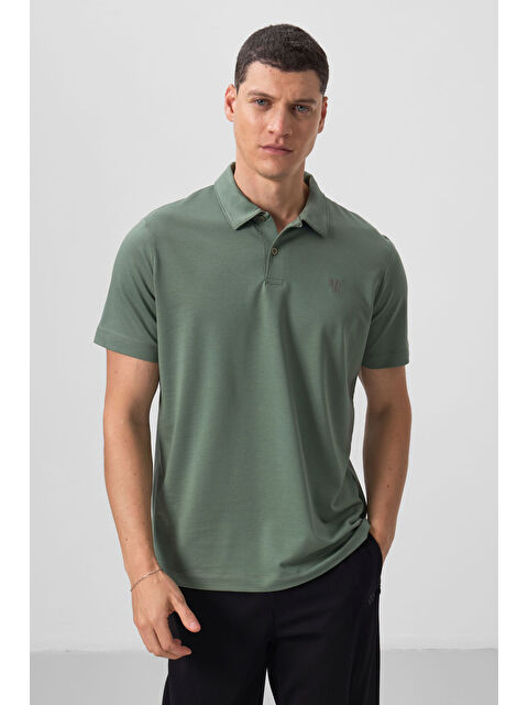 Tommylife Açık Yeşil Basic Göğüs Logolu Standart Kalıp Triko Polo Yaka Erkek Tişört - 87768 - S000028470-18194