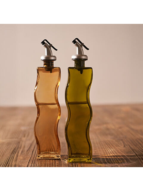 Bella Maison Wavy 2'li Yağlık Sirkelik Seti Amber-Yeşil (250 cc) - S000399081-18194