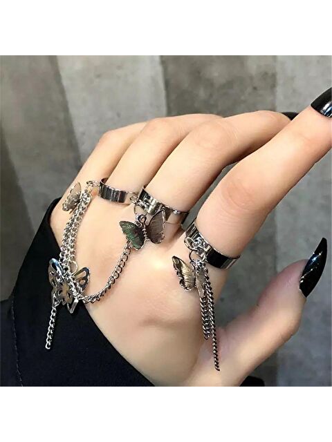 Pelin Aksesuar Kelebekli Çoklu Yüzük Seti - S000052367-23173