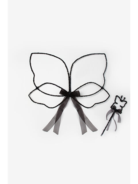 Le Mabelle Siyah Pullu 2'li Kelebek Kanat Asa Set - S000238178-19351