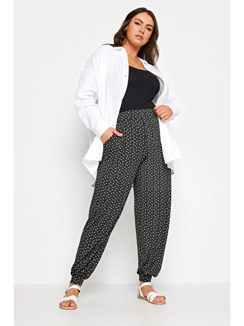 Stil Diva Büyük Beden Paçası ve Beli Lastikli Cepli İnce Pantolon 302588 - S000165620-19351