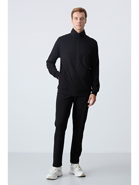 Tommylife Siyah Pamuklu Kalın Yumuşak Dokulu Comfort Fit Basic Erkek Eşofman Takım - 85260 - S000330157-19351