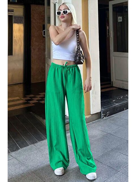 Madmext Kahverengi Cepli Bol Paça Kadın Pantolon Mg1882 - S000056706-18194