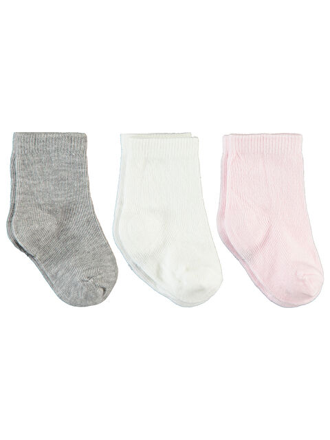 Civil Kız Bebek 3'lü Çorap Set 6-18 Ay Pembe - S000204828-20024