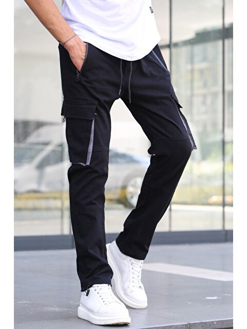 Madmext Siyah Kargo Cep %100 Pamuk Jogger Pantolon 5791 - S000014721-19351