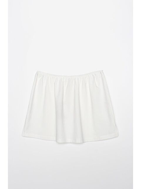 ALLDAY Ekru Pamuklu Penye Kısa İçlik Etek - S000303573-19965