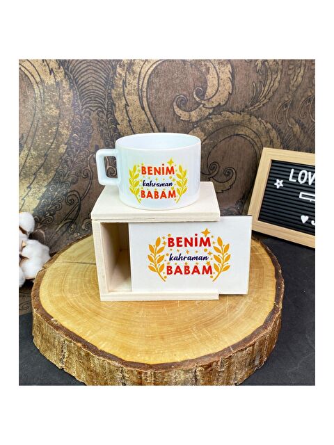 Bam Hediyelik Eşya Benim Kahraman Babam Tasarımlı Kutulu Kupa - S000290273-23173