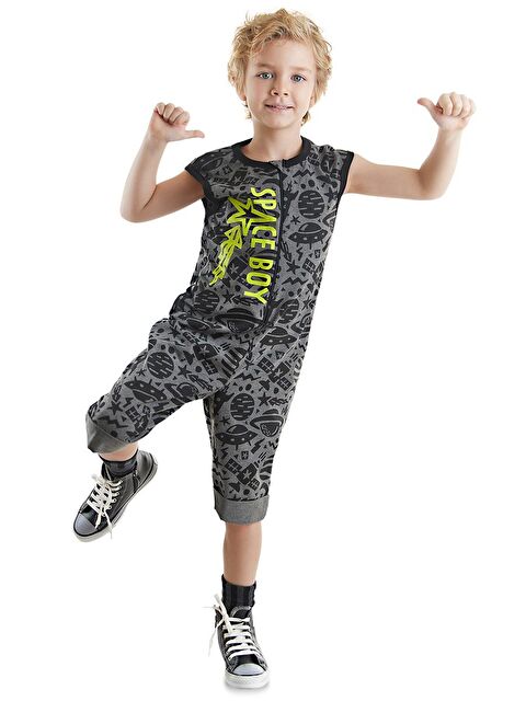 Denokids Uzay Roket Erkek Çocuk Gri Tulum - S000141704-20600